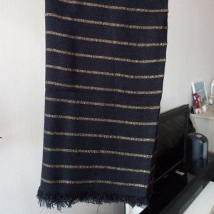 Dark Navy Blue and Gold Scarf